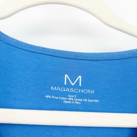 M Magaschoni Womens Basic Summer Pima Cotton Modal V-Neck Short Sleeve Tee Small - Picture 2 of 3